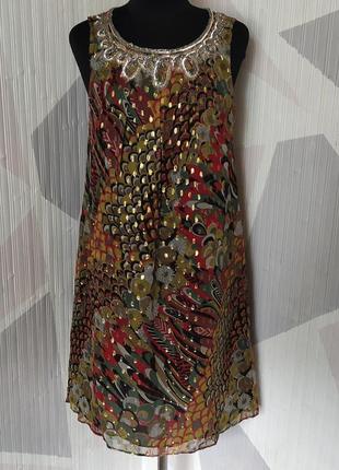 Сукня, плаття міді з натурального шовку, monsoon, p10(44-46)