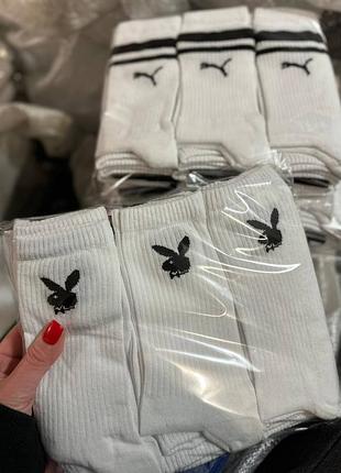 Белые/черные носки playboy