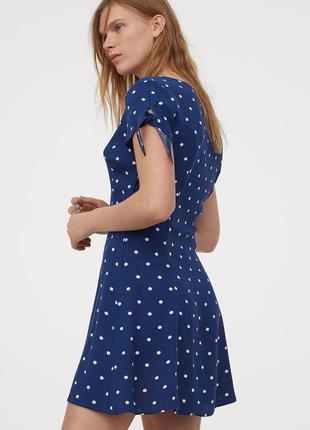 Платье летнее в горошек h&amp;m англия, новое, вискоза, размер 869, eur36, s / xs