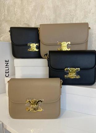 Женская сумка celine, сеnn цвет тауп и черная1 фото