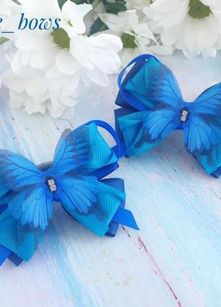 Синие бабочки на резинках шифоновые бабочки