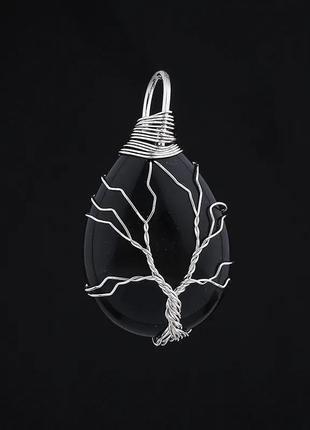 Кулон подвеска из натурального камня капля винтаж