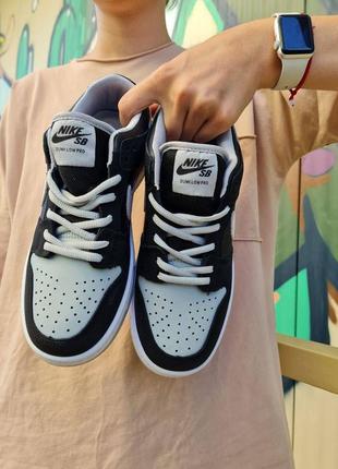 Мужские кроссовки nike sb dunk black grey white