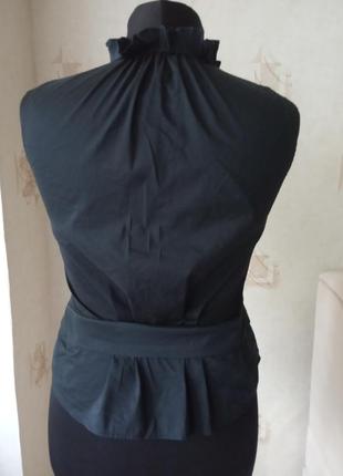 Натуральная блуза, с хлопком, воланы, увеличивает грудь, zara2 фото