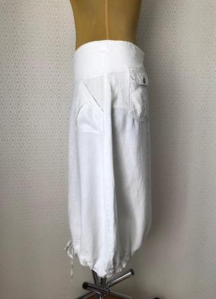Крутая дизайнерская белая льняная юбка от carla du nord, размер 40, укр 46-485 фото