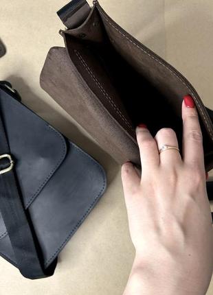 Сумка чоловіча шкіряна майамі чорного та коричневого кольору ( s 416)5 фото