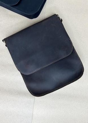 Сумка чоловіча шкіряна майамі чорного та коричневого кольору ( s 416)