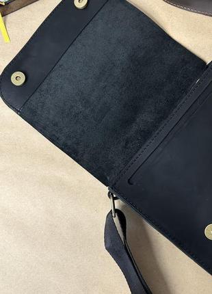 Сумка чоловіча шкіряна майамі чорного та коричневого кольору ( s 416)3 фото