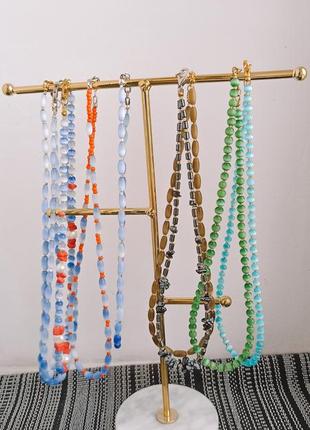 Ожерелье с натуральными жемчугом, кораллы и "кошачий глаз"
