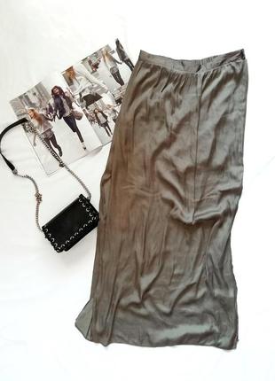 Длинная юбка цвета хаки с разрезами river island