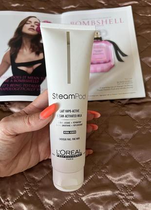 Молочко для тонких волос, обновления и термозащиты steam pod l’oréal laitactive