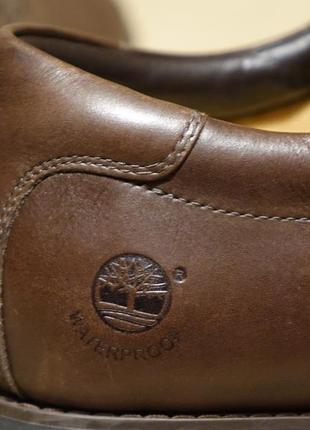 Мягкие комфортные закрытые коричневые кожаные туфли-дерби timberland smart comfort 48 р.2 фото