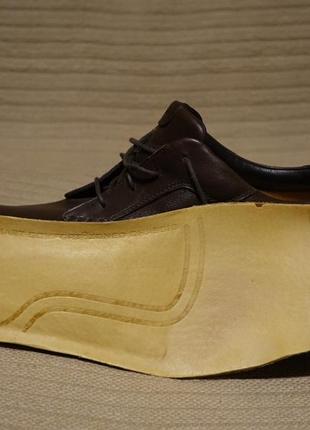 Мягкие комфортные закрытые коричневые кожаные туфли-дерби timberland smart comfort 48 р.6 фото