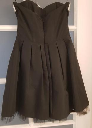 E-vie платье черное из тафты без брителек с пышной юбкой расшито паетками размер s2 фото