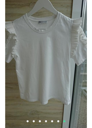 Белая футболка zara m размер5 фото