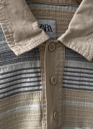 Zara relaxed fit stripe polo shirt нежное плотное летнее поло футболка оверсайз оригинал света3 фото