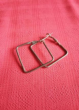 Серьги кольца квадраты винтаж турция