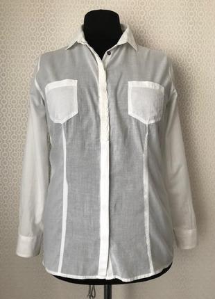 Тончайшая белая рубашка от adagio, размер 44, укр 50-52-54