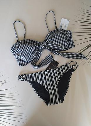 85c/85d- m фактурный купальник бандо с паралоновыми вкладышами warehouse hunkemoller