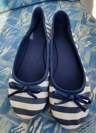 Белые туфли в голубую полоску, балетки, ботинки, слипоны, лоферы 37 размер4 фото