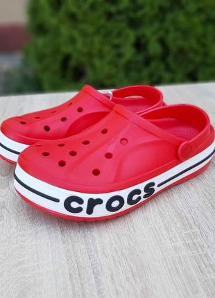 Женские шлепанцы crocs красные / smb