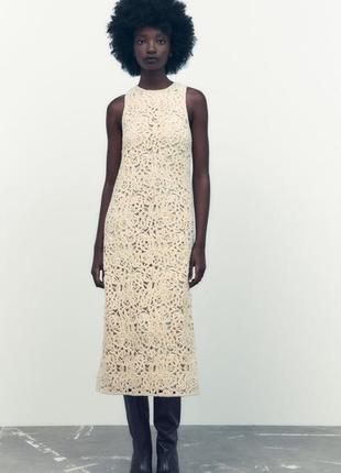 Шикарное платье в стиле кроше zara