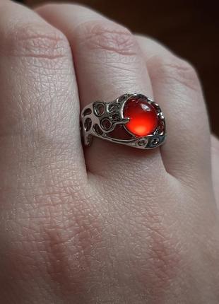 Кольцо кольцо красный камень кольца3 фото