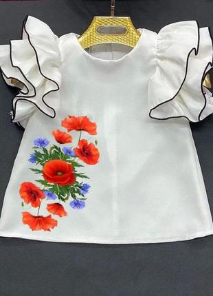 Блуза вишиванка маки1 фото