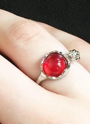 Кольцо красный камень кольца с регулируемым размером4 фото