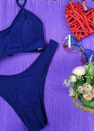 Синій купальник плавки чайки розпродаж купальник топіком топом