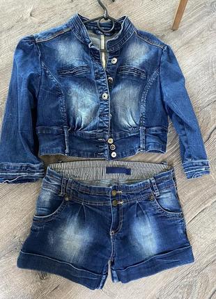 Джинсовый костюм, шорты, куртка
