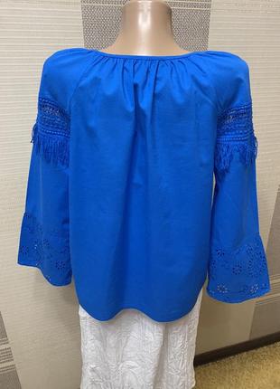 Роскошная синяя блузка « ришелье». 10-12 рр. george6 фото