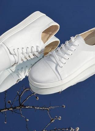 Женские базовые кеды белого цвета кожаные замшевые под заказ 36-44р