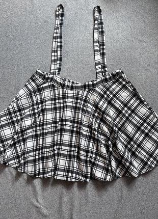 Boohoo юбка сарафан в клетку полоску с шлейками большой размер 4xl 5xl2 фото