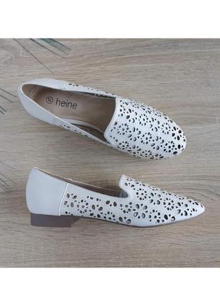 Летние белые женские туфли слиперы heine 🇩🇪 37 размер1 фото