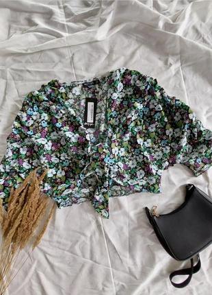 Топ блуза в цветочный принт5 фото