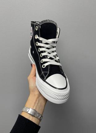 Кеды женские converse chuck taylor all star platform черные/белые (конверс, конверсы, кроссовки)4 фото