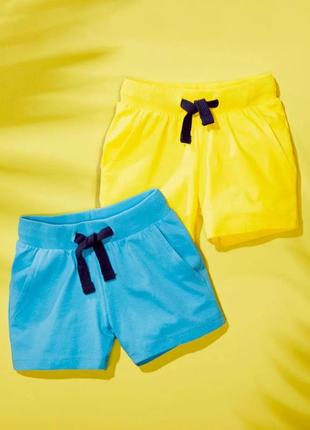 Комплект шортов на мальчика, рост 110-116, цвет желтый, голубой