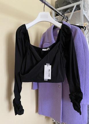 Укорочений топ блузка на запах na-kd