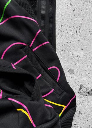 Adidas women's big print black track jacket женская олимпийка8 фото