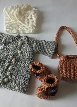 Лисичка-модниця гачком і комплект одягу до неї.5 фото