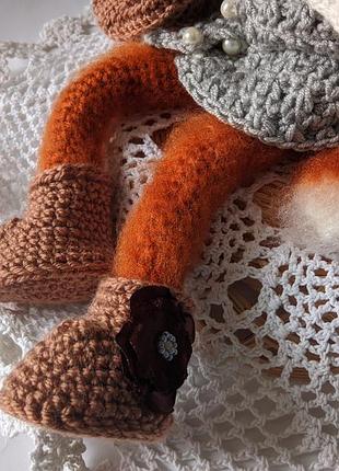 Лисичка-модниця гачком і комплект одягу до неї.6 фото