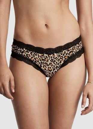 Трусики хлопковые леопардовые чики оригинал victoria’s secret pink