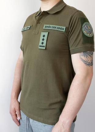 Футболка олива/хаки котон, футболка поло с липучками (размер xl), армейская рубашка под шевроны2 фото