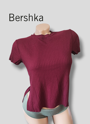 Топ в рубчик bershka укорочена футболка
