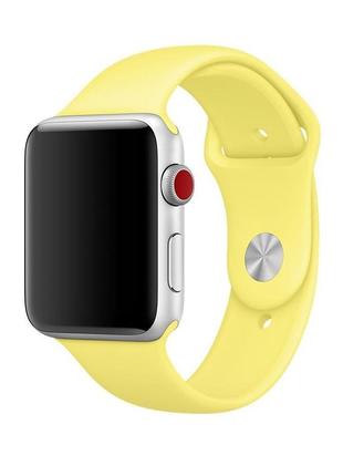 Ремешок sport band для apple watch 42/44mm силиконовый желтый спортивный arm series 5 4 3 2 1 lemonade