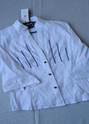 Блуза класична (біла з чорним кантом)