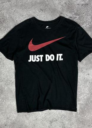 Nike just do it футболка найк базова чорна1 фото