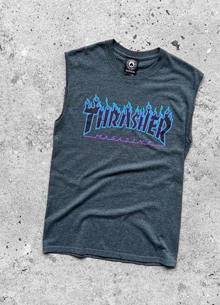 Thrasher san francisco men’s sleeveless center logo tank top майка4 фото