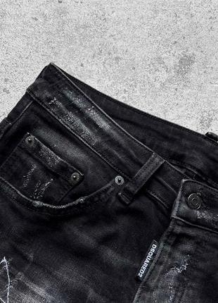 Dsquared2 made in italy men’s distressed black/gray denim jeans завужені джинси6 фото